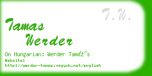 tamas werder business card